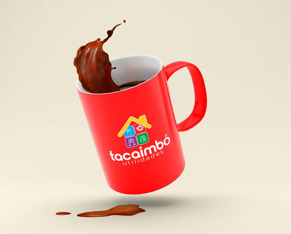 Aplicação da marca em caneca