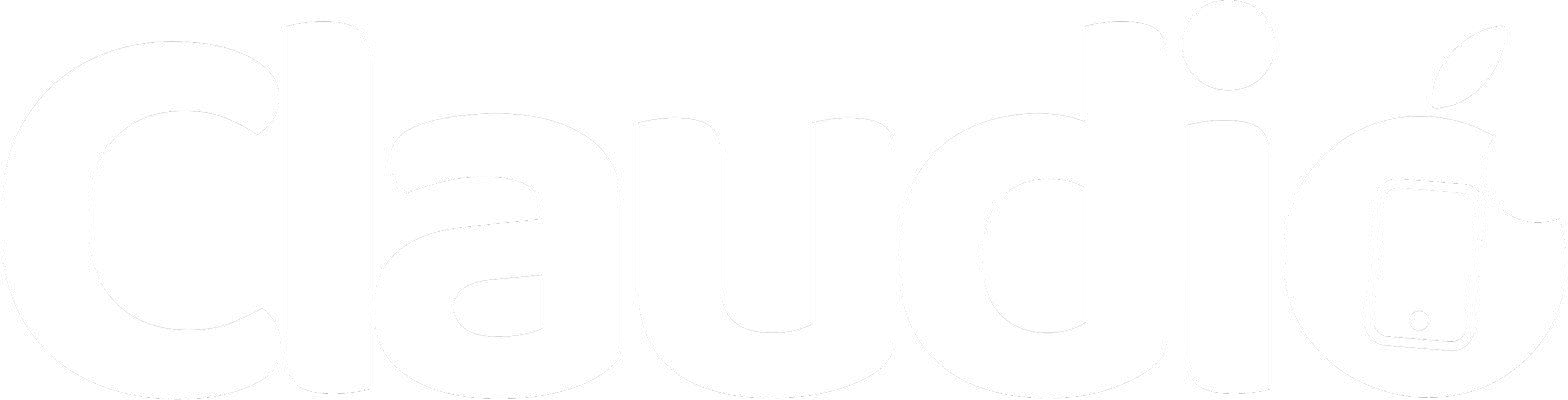 Logo Claudio Importts em branco