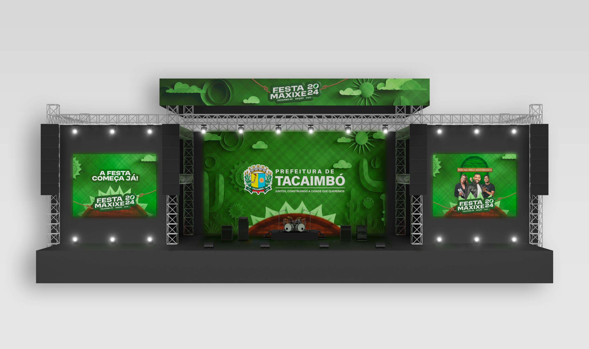 Aplicação da identidade no palco